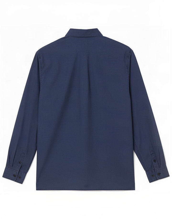 Camicia da donna vintage UK 14 seta blu navy media