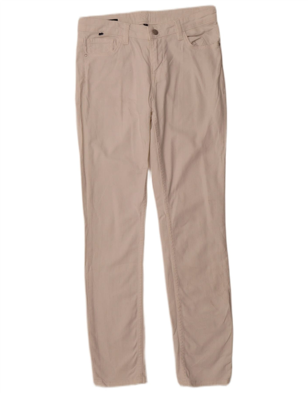 CREW CLOTHING Pantaloni casual slim da donna UK 12 Medium W30 L29 Bianco