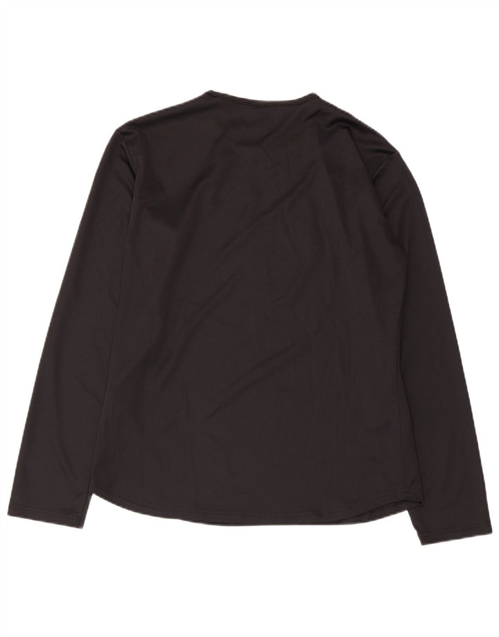 Top Nike Dri Fit da donna a manica lunga UK 14/16 Large Nero Poliestere
