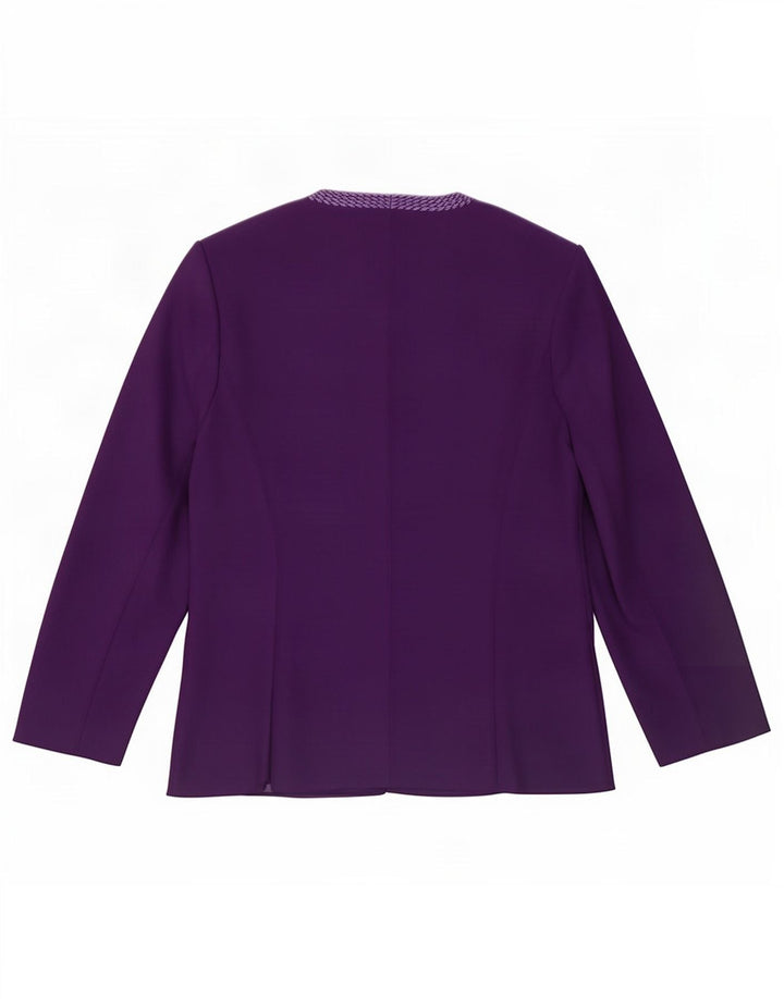 Giacca blazer a 3 bottoni da donna Jacques Vert UK 16 grande poliestere viola