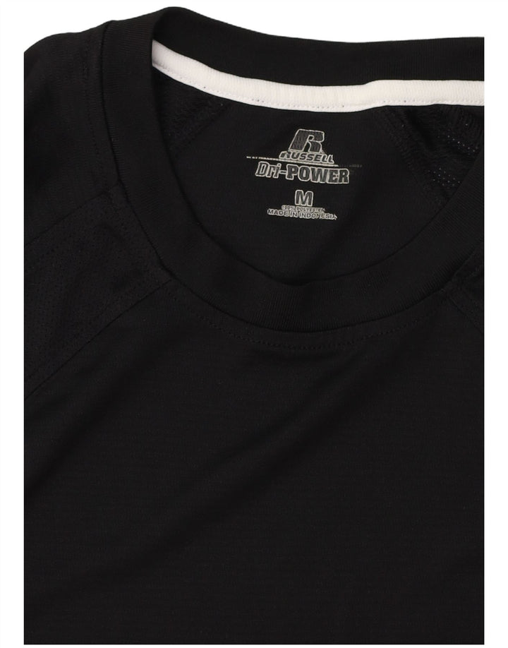 T-shirt da uomo RUSSELL ATHLETIC Top medio nero in poliestere