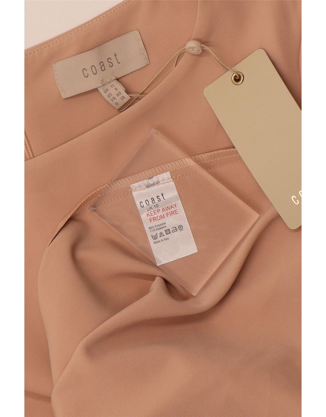 Abito tubino a maniche lunghe da donna COAST UK 12 Poliestere rosa medio