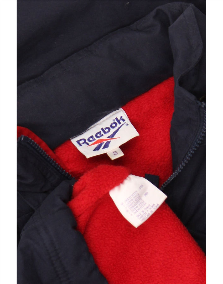 Giacca Reebok da uomo oversize con cappuccio grafico Anorak UK 36 Small Blu Navy