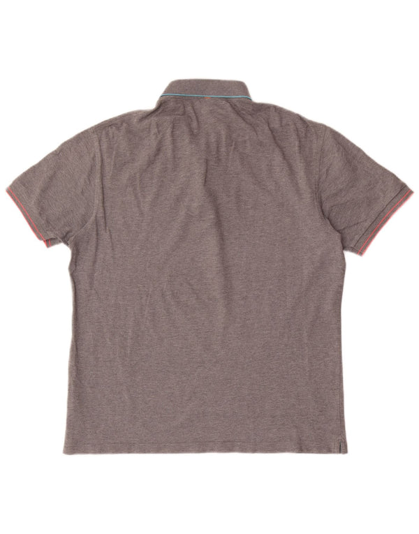 Polo da uomo SUN68 2XL cotone a righe grigie