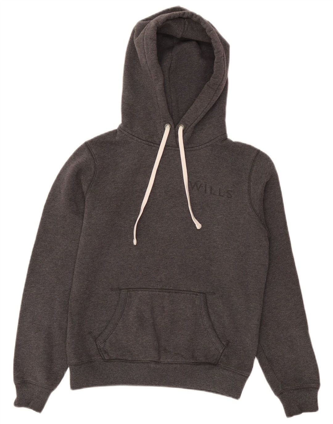 JACK WILLS Felpa con cappuccio grafica da donna UK 14 Grigio medio