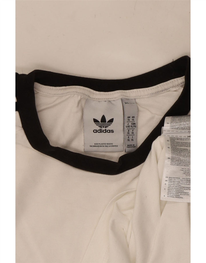 Top ADIDAS da uomo a maniche lunghe XL in cotone bianco