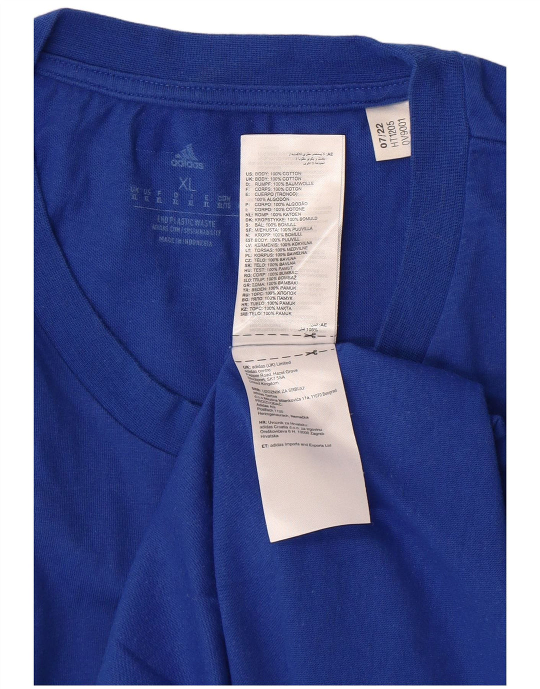 T-shirt grafica da uomo ADIDAS Top XL in cotone blu