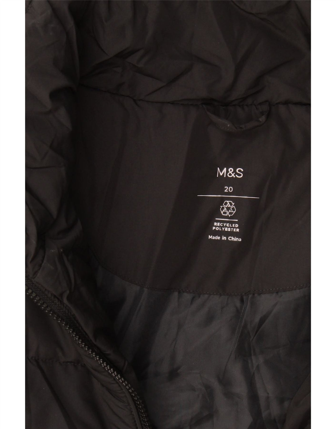 Giacca imbottita da donna Marks & Spencer UK 20 2XL poliestere nero