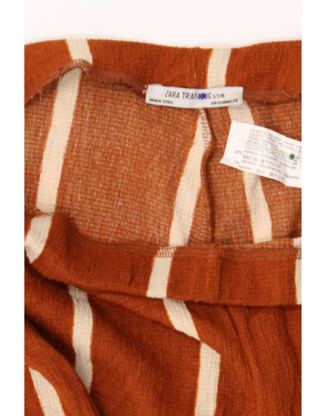 Pantaloni a gamba larga da donna Zara medi W28 L31 poliestere a righe marroni