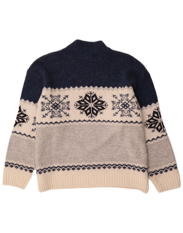Maglione maglione collo alto da uomo Campagnolo XL lana Fair Isle multicolore