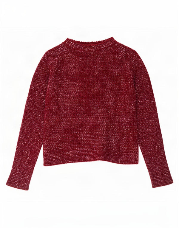 Massimo Dutti Maglione Bolero aperto da donna UK 10 Piccolo Lana screziata bordeaux
