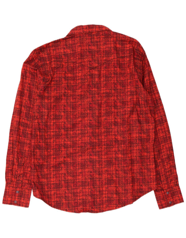 Camicia da uomo in flanella Wrangler XL in cotone cachemire rosso