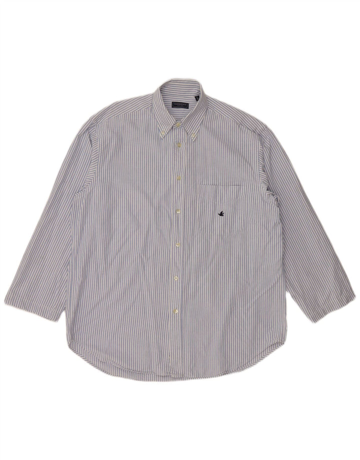 Camicia da uomo BROOKSFIELD taglia 41 cotone gessato blu medio