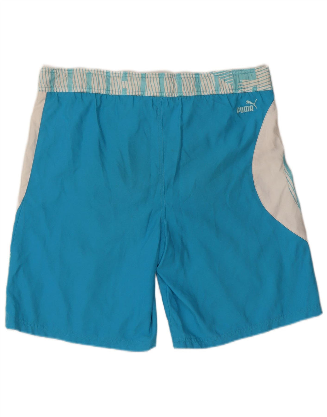 Pantaloncini da bagno grafici da uomo Puma in poliestere color block blu medio