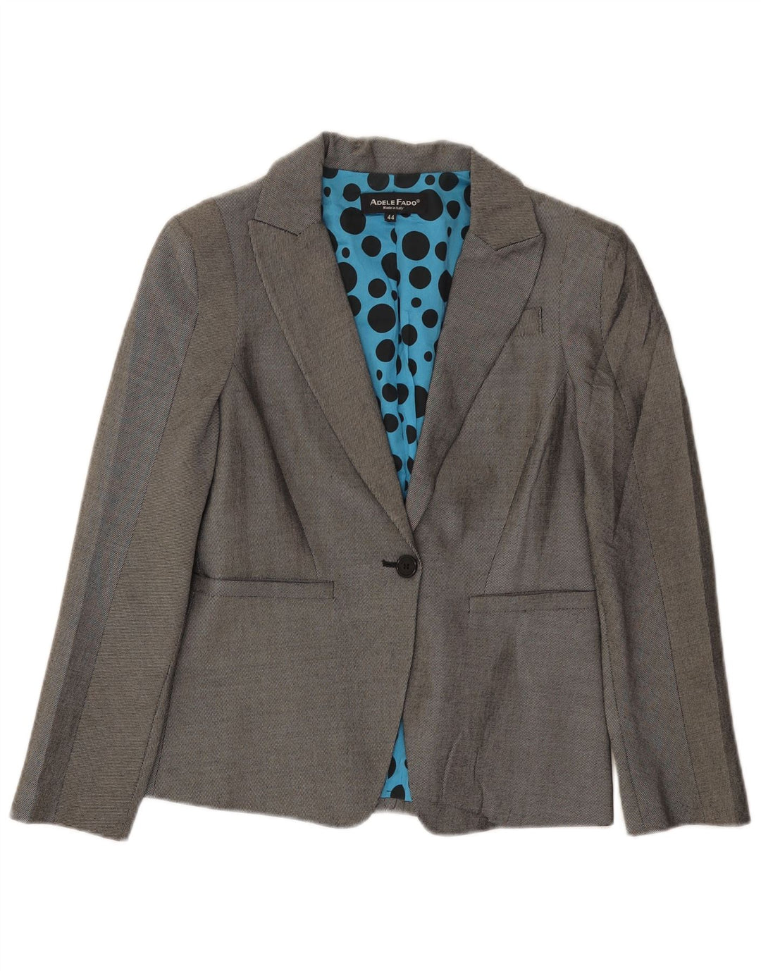 Giacca blazer a 1 bottone da donna Adele Fado IT 44 Lana grigio medio