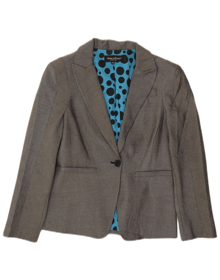 Giacca blazer a 1 bottone da donna Adele Fado IT 44 Lana grigio medio