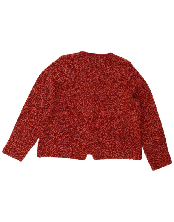 Maglione cardigan da donna Backstage UK 14 Poliacrilico chiazzato arancione medio