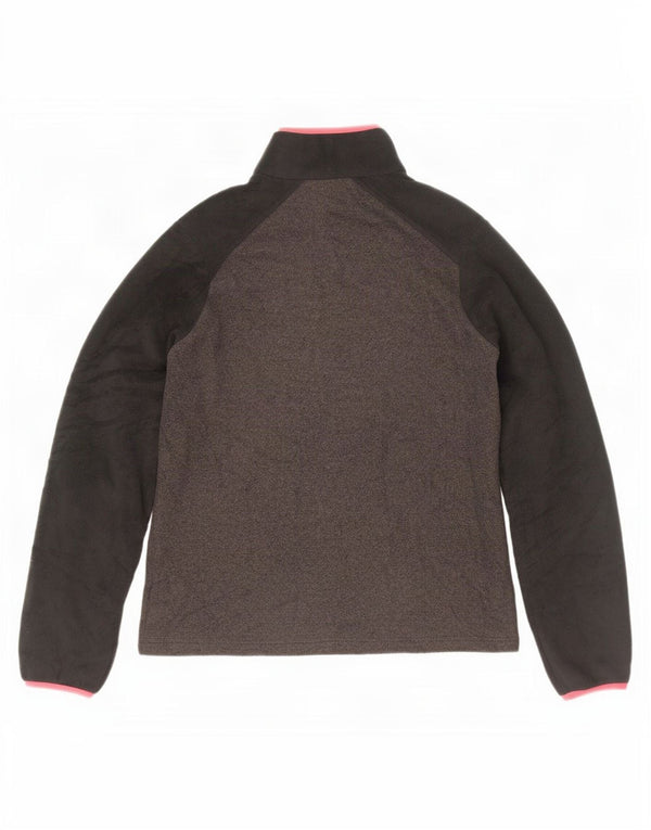 Maglione in pile da donna Columbia con collo a bottoni UK 16 Large Grey Colourblock