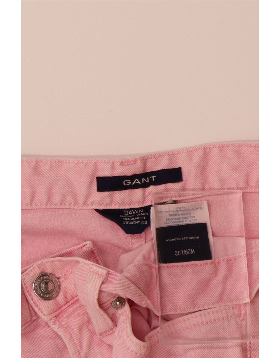 Pantaloni casual dritti vestibilità regolare da donna GANT Dawn W29 L32 cotone rosa