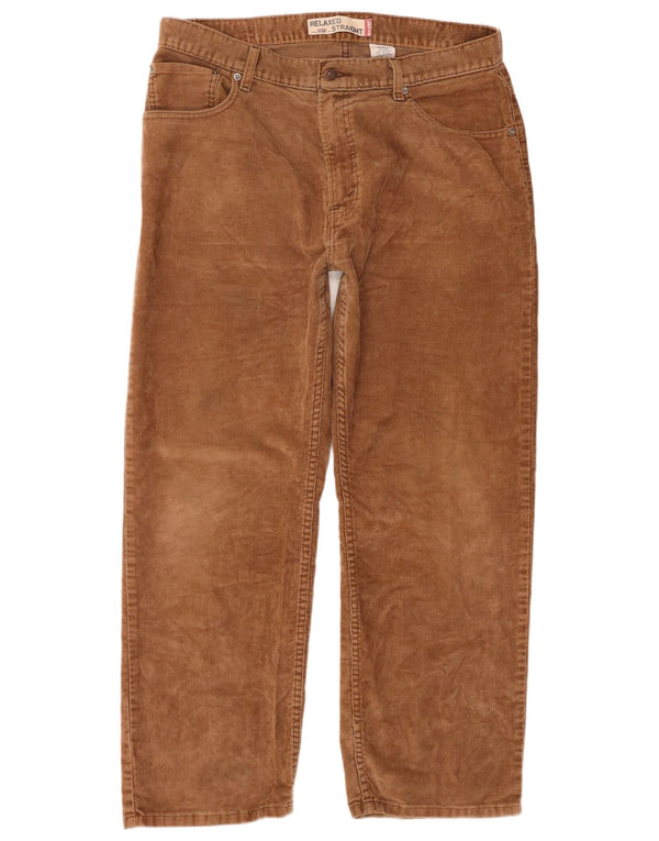 Levi's Uomo 559 Pantaloni dritti in velluto a coste dalla vestibilità rilassata W36 L30 in cotone marrone