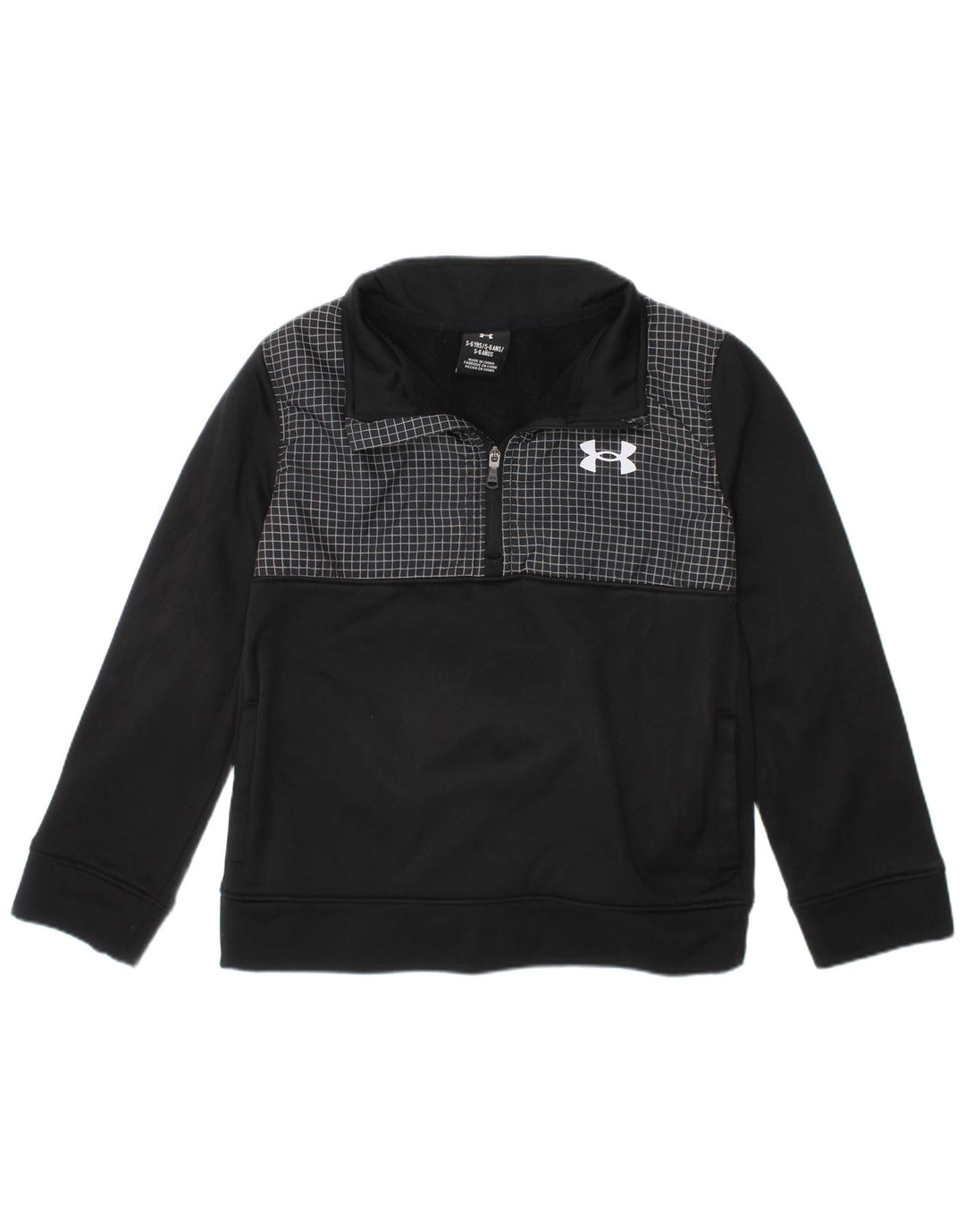 Maglietta Under Armour da ragazzo con grafica pullover 5-6 anni in poliestere nero
