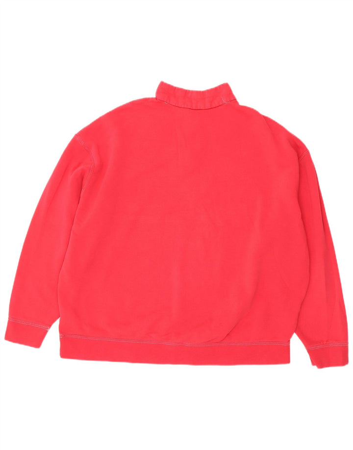 Felpa da donna oversize con collo e zip Nike, maglione, UK 14, cotone rosa medio