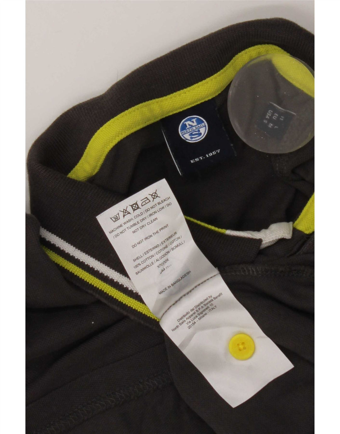 Polo da uomo North Sails in cotone grigio medio