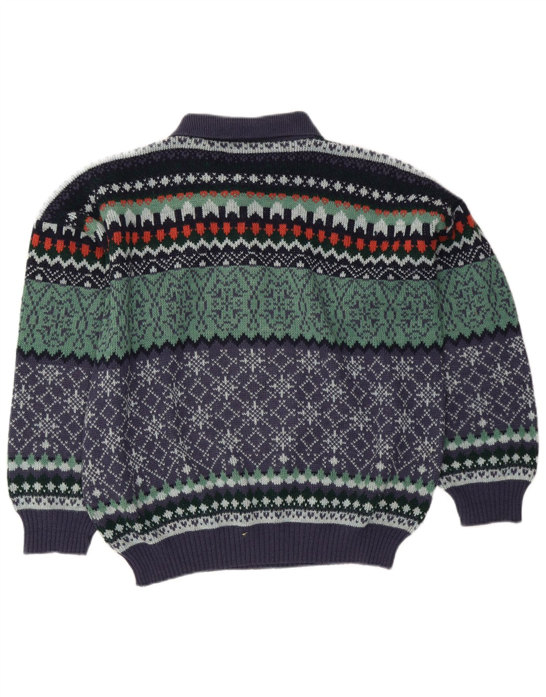 Maglione vintage da uomo con collo alto IT 50 Fair Isle medio multicolore