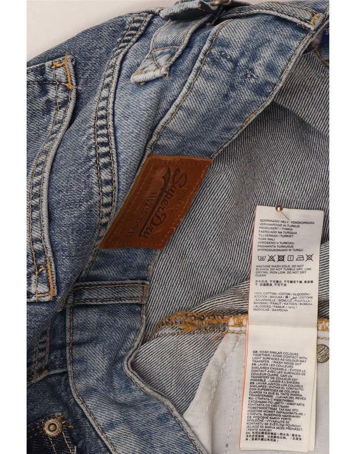 Gonna in denim da donna Superdry W30 cotone blu medio