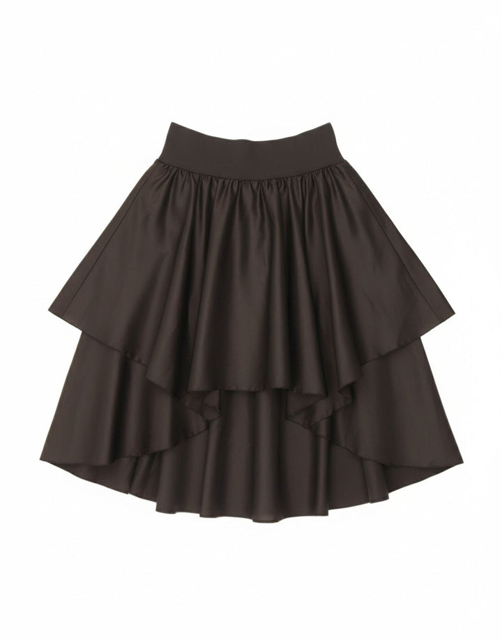 VINTAGE Womens Tiered Skirt W28 Medium  Black Polyester