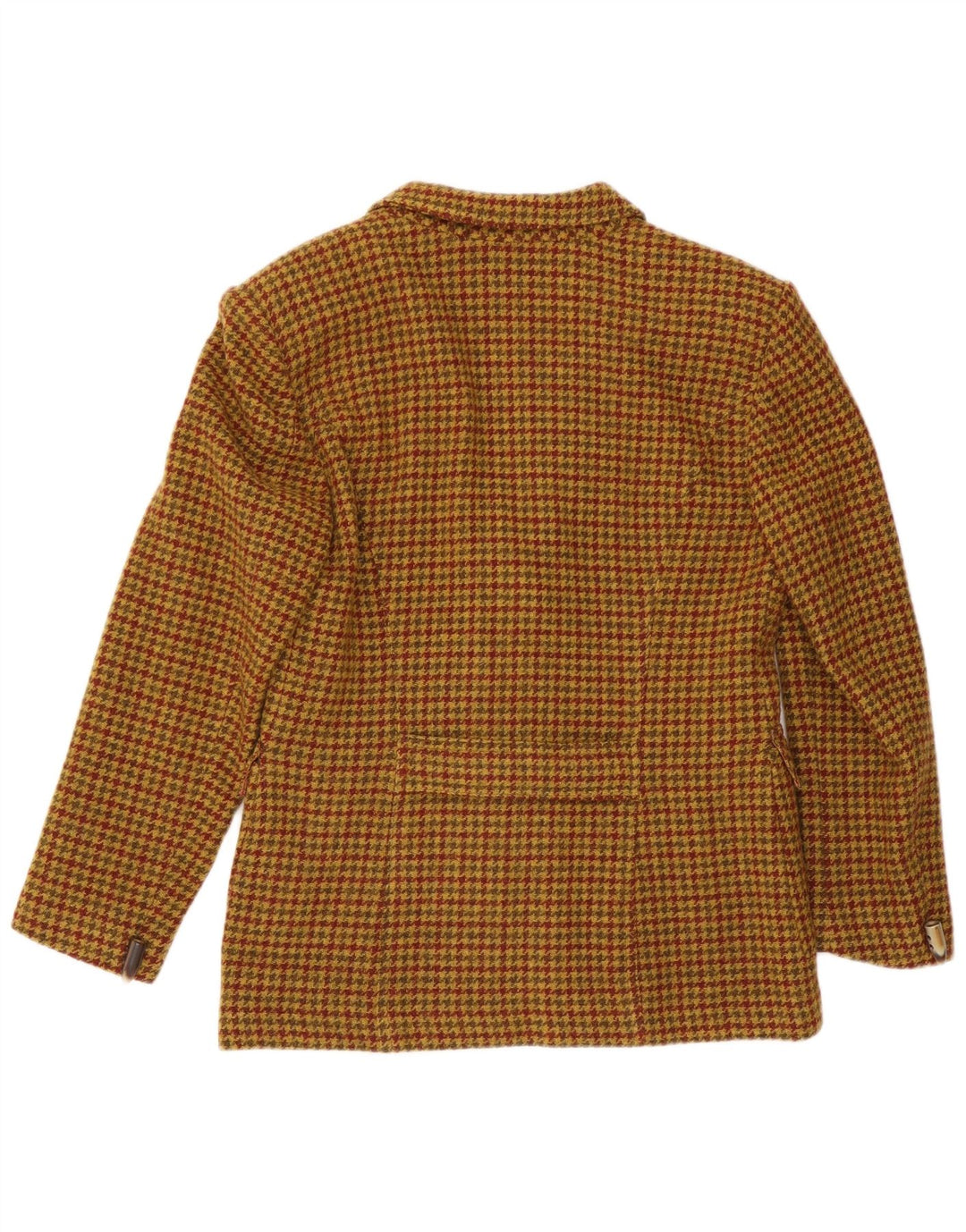 Giacca blazer vintage da donna a 4 bottoni IT 46 grande lana pied de poule marrone