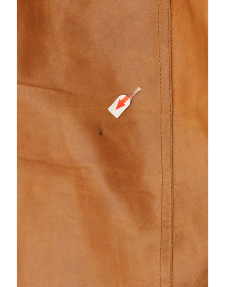 Giacca in pelle vintage da uomo IT 40 grande marrone