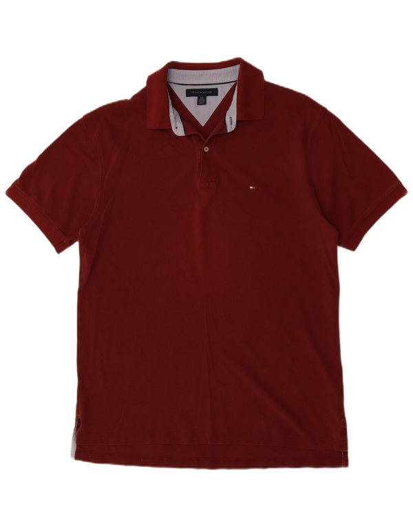TOMMY HILFIGER Polo da uomo grande in cotone bordeaux