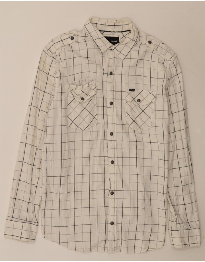 Camicia da uomo Hurley in cotone a quadri bianchi grandi