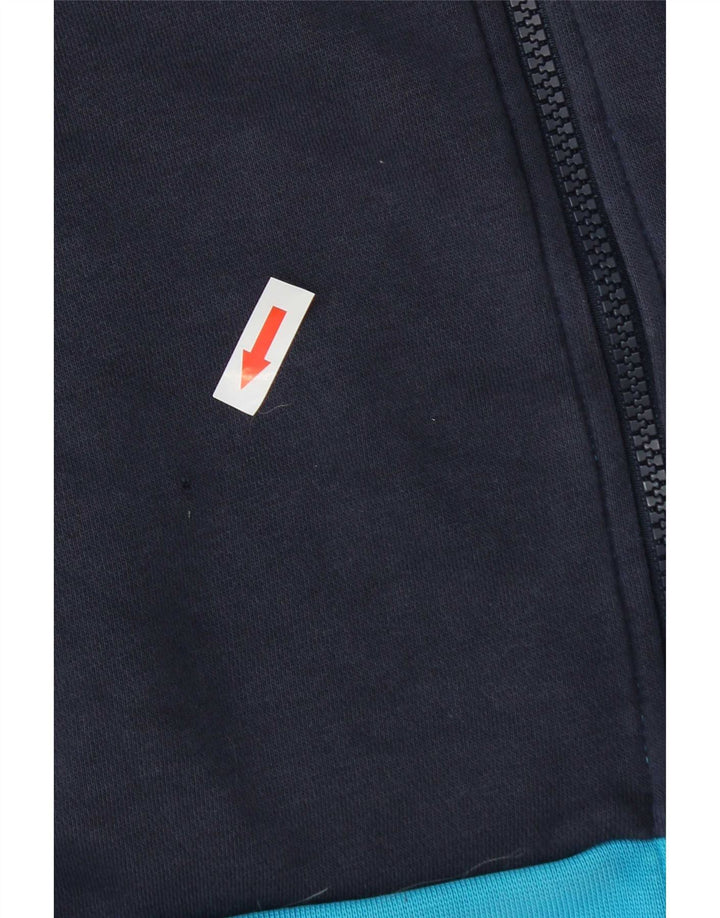 Felpa con cappuccio e zip Nike da uomo in cotone color block blu medio