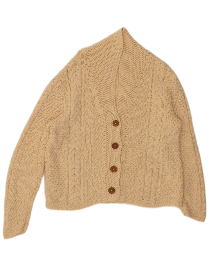 Maglione cardigan da donna VINTAGE UK 16 grande beige
