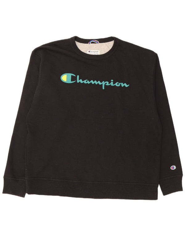 Felpa grafica da uomo CHAMPION Maglione XL Cotone nero