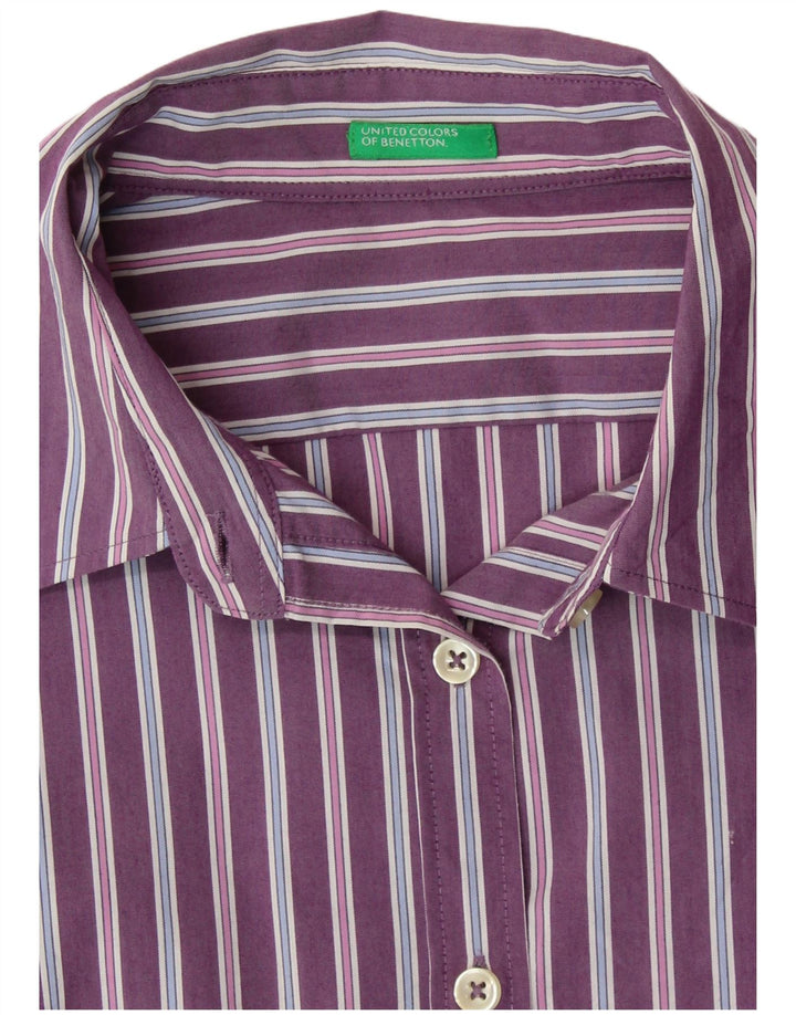 Camicia da donna BENETTON UK 16 Grandi righe viola