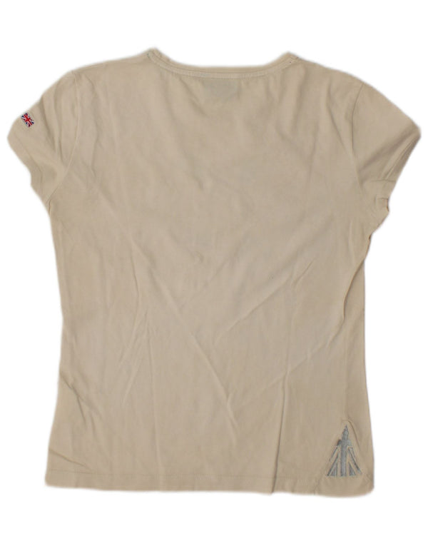 T-shirt grafica Reebok da donna Top UK 10 Small Beige Cotton