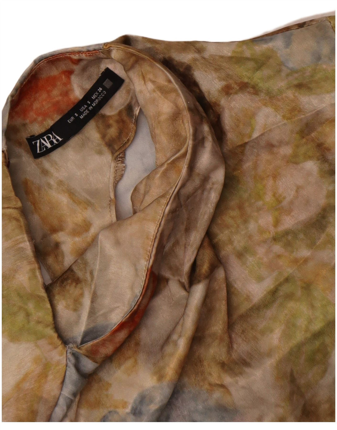 Top Zara da donna a maniche lunghe UK 10 piccolo multicolore floreale moderno