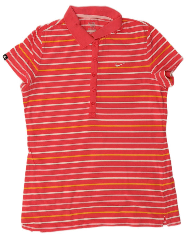 Polo Nike Donna UK 16/18 Large Rosa a Righe