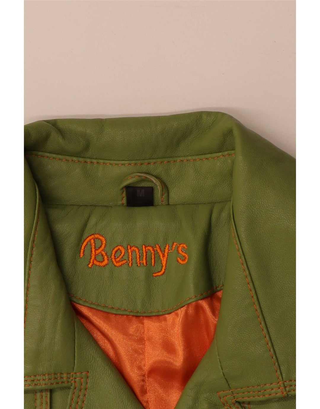 Cappotto in pelle doppio petto da donna di Benny UK 12 Pelle verde medio
