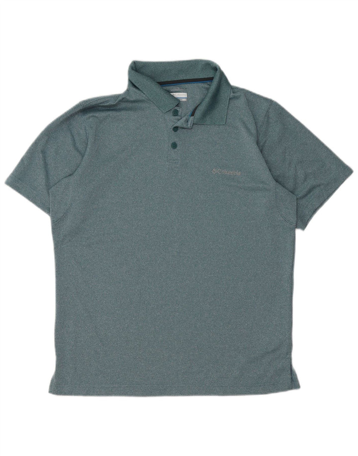 Polo da uomo Columbia in poliestere verde medio