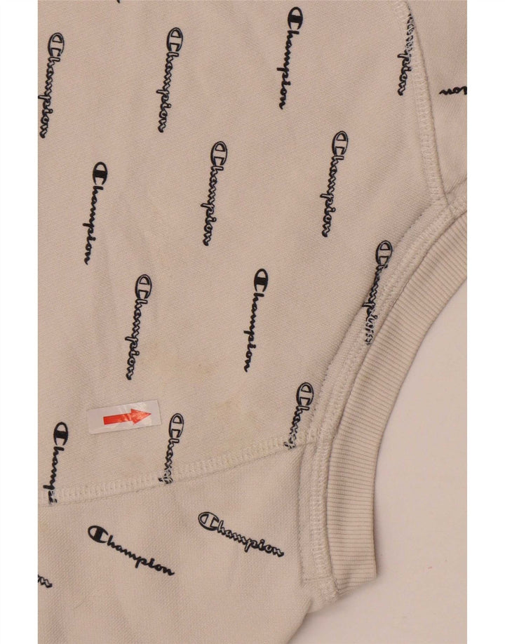 Felpa con grafica corta da donna Champion UK 14 Cotone bianco medio