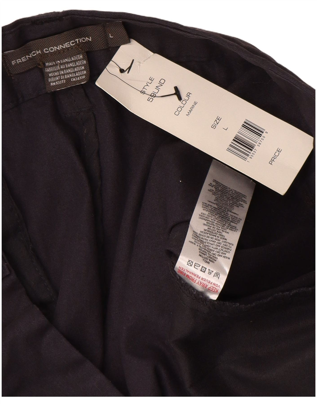 FRENCH CONNECTION Pantaloncini chino da uomo grandi W34 cotone blu navy