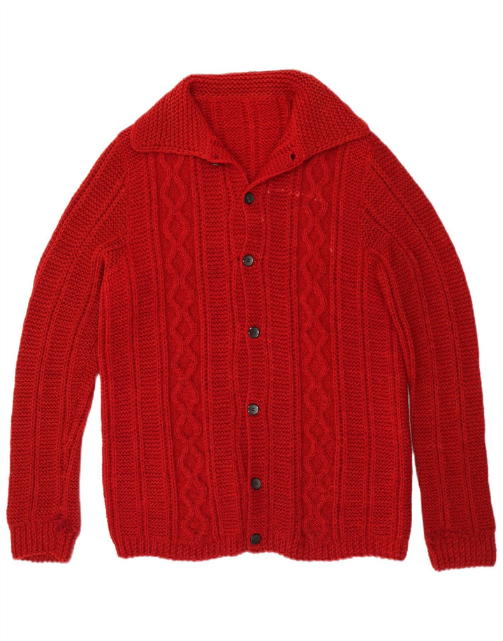 Maglione cardigan da uomo vintage bordeaux medio