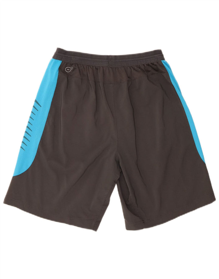 Pantaloncini sportivi da uomo Puma in poliestere color block grigio medio