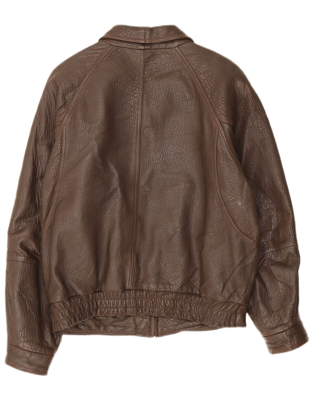 Giacca in pelle vintage da uomo IT 48 Marrone medio