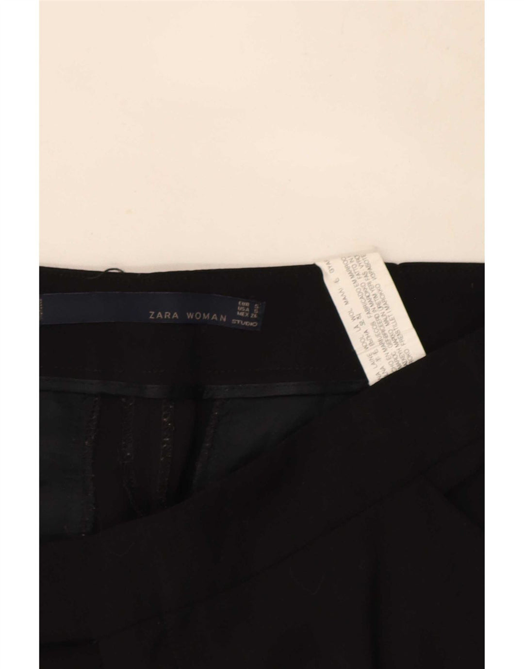 Pantaloni da abito dritti da donna Zara piccoli W26 L26 lana nera