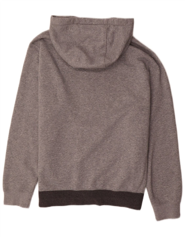 Felpa con cappuccio e zip Nike da uomo in cotone color block grigio medio